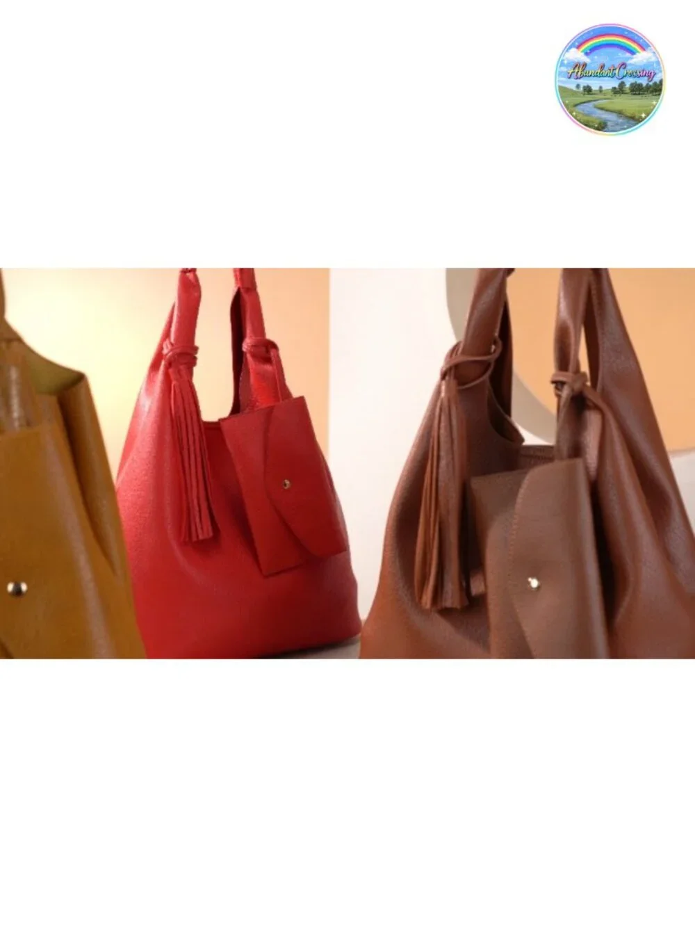 Slouchy Hobo Shoulder Bag Vegan Leather Tassel Handbag